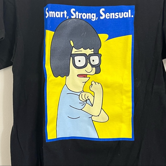 Bob's Burger Tina Smart Strong Sensual Shirt Black SZ Medium Ripple Junction - Picture 5 of 5